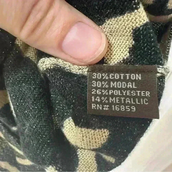 Ladies J. McLaughlin BOCA Gray Tan Metallic Twig Tunic Sweater S Work Attire - Picture 6 of 8